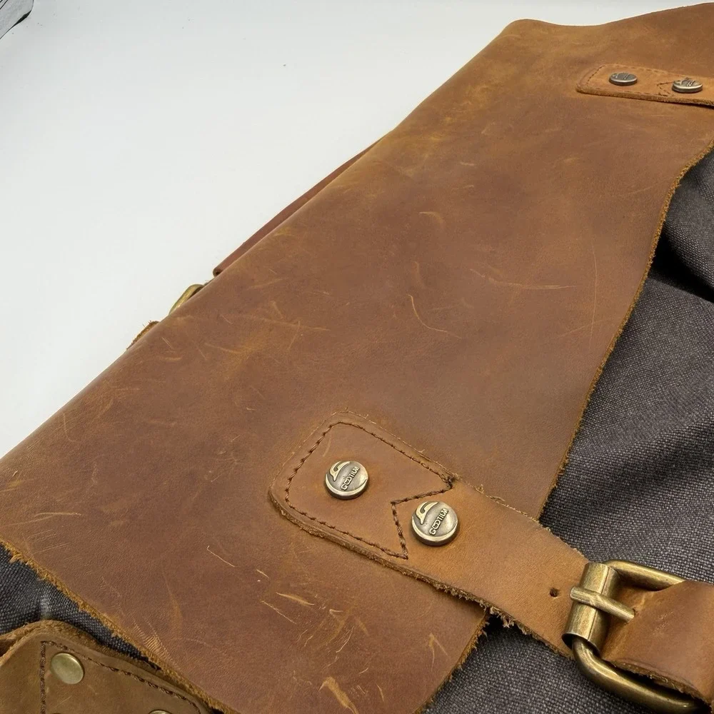 Gootium Vintage Canvas Leather Shoulder/Messenger Computer Bag 14.5' x 11